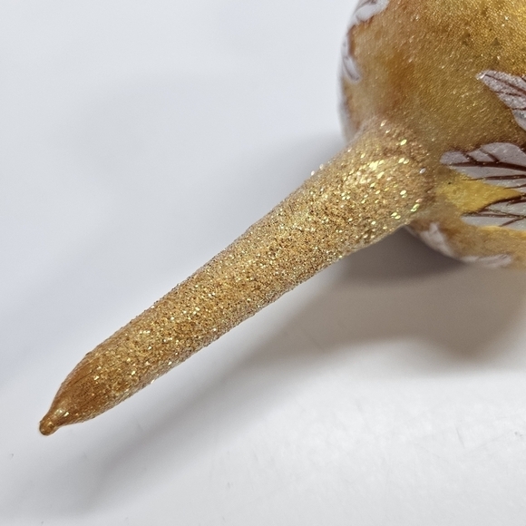 VINTAGE Christopher Radko White Poinsettia Gold 4 Tier Finial Topper 16" 1998 - Picture 7 of 9